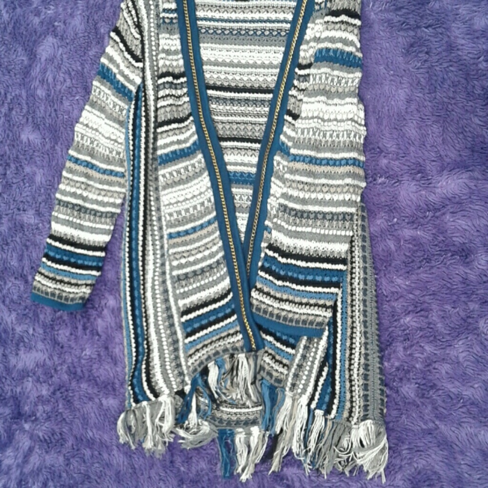 Long open front cardigan